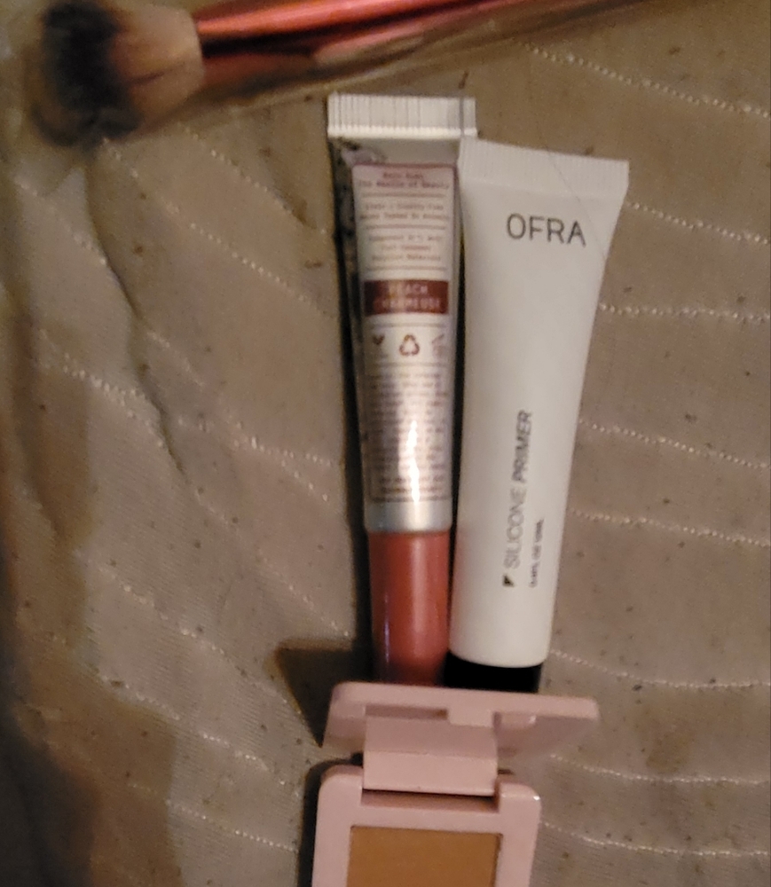 Makeup bag with make up